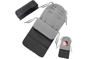 Sacco Passeggino Invernale, SilverChry Borsa Passeggino, Copri Passeggino Universale, Sacco Nanna Passeggino, Sacco a Pelo Invernale, Sacco Termico Passeggino, Footmuff, Accessori Passeggino (Grigio)