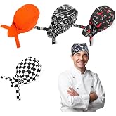 QingWing 4 Pieces Unisex Kitchen Hat, Bandana Hat Kitchen Women | Funny Chef's Cahpeau, Breathable Ideal for Restaurants, Hot