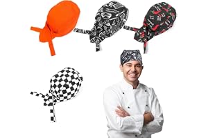 QingWing 4 stycken kockkock, rolig justerbar kökskalk | Toque de Chef Cuisinierer com Bandana hatt för restauranger, hotell, barer, butiker, hem