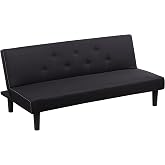 Baroni Home Sofa Bed 3 Seater Fabric Convertible into Padded Bed, Reclining Sofa with Plastic Legs for Living Room, Guest Roo