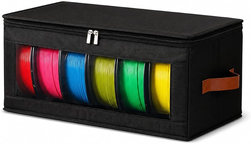 Microcase 3D Yazıcı 6 Adet Filament Saklama Kapasiteli Muhafaza Taşıma Çantası Siyah 1 AD AL5682
