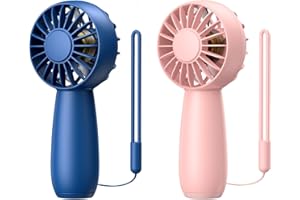 TOPK [2-Pack Handheld Fan Rechargeable Mini Fan, Portable Hand Fan Personal Fan with 3 Speeds Super Compact Cooling Fan for Home, Office, Travel, and Outdoor Activities - Perfect for couples