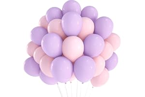 DAZAKA Globos Rosa y Morados Pastel, 50 Globos Látex de 12 Pulgadas - Globos Cumpleaños Pasteles Helio Para Hombres Mujeres Niños Fiesta Cumpleaños Boda Decoración Baby Shower Revelación Género