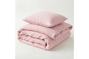 ‎MOOSKIND Mooskind Musselin Kinderbettwäsche 200x135 cm mit Kissenbezug 80x80 cm [puderrosa] – 100% Bio Baumwolle & Ökotex geprüft – Musselin Bettwäsche Kinder Set für Mädchen & Jungen – Made in Europe