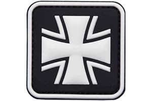 VAN OS Emblem 3D PVC Patch Eisernes Kreuz Bundeswehr Patch Klett Abzeichen Aufnäher schwarz