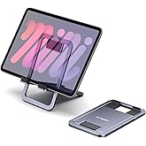 JSAUX Tragbar Tablet Ständer, Aluminium Verstellbarer Tablet Halterung für Tisch Kompatibel mit iPad Mini/Air/Pro, Samsung Ga