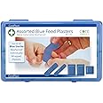 Blue Catering Plasters Assorted Pack 100 CorePlast Metal Detectable. Washproof & Waterproof Medical Plasters for Catering & First Aid Kits, high stickability, Cushioned Wound Dressing, Adults & Kids