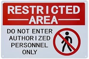Dojune-Restrted Area Sign -Do Not enter Authorized Personal Only Sign - Señal de advertencia de metal para patio