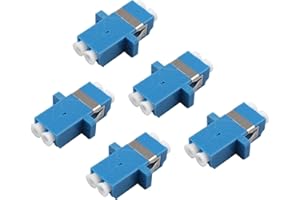 Jopto LC Adattatore monomodale in fibra ottica LC femmina a LC femmina UPC Duplex monomodale fibra ottica accoppiatore di rete adattatore connettore Internet con pannello di montaggio, 5 Pezzi