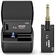 LEKATO Wireless Guitar System with Charging Case Guitar Wireless Transmitter Receiver Set Built-in Battery Cordless Guitar Jack Bass Lead Digital Guitar System for Electric Guitar Bass WS100