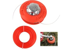 Cabezal Desbrozadora Aluminio, XiXiRan M10 X 1,25 Cortacéspedes Carretes Cabezal de Corte Universal para Desbrozadora Hilo de Nailon de Repuesto 30m Ø2,4 mm(color de la cuerda al azar)