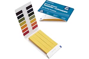 BMUT 80 tiras de prueba de pH 1-14, indicador, papel de prueba, papel tornasol para agua, tierra, bebidas y otras sustancias (universal)