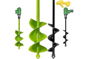 SYITCUN Jardín Espiral Broca 4x22cm y 8x30cm,Excavadora de Taladro para Ahoyadora,Cultivador de Suelo Broca,Agujero Herramientas de Mano para Flor Plantar Bulbos De Cama Plántulas