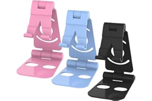 MUNSKT Regulowany stojak na telefon, stojak na tablet, stojak na telefon komórkowy, uchwyt na telefon stacjonarny, stacja dokująca kompatybilna z iPhone Xs Xs Max Xr X 8 7 6 6s Plus, iPad, tablety (czarny + różowy + niebieski 3 szt.)