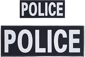 Police Patch Réfléchissant Panneau Arrière Patch Shérif Amovible Appliqués Crochet Et Boucle Pour Gilet De Police Veste Dos Uniforme Épaule Sacs Sà Dos Jeans (1 Petit + 1 Grand)