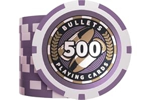 Bullets Playing Cards, Lot de 25 jetons de Poker en Plastique, Christopher avec valeurs, Violet (500)