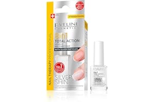 EVELINE COSMETICS Eveline 8 in 1 Total Action Nail Conditioner with silver flecks, 12 ml