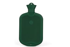 GRÜNSPECHT Natural Rubber Hot Water Bottle Without Cover, Small, Bed Bottle for Kids and Adults, Dark Green (646-00)
