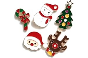 PTDecals 5 PZ Natale Babbo Natale albero di Natale piccolo cervo bastone da passeggio spilla per vestiti borsa decorazione di Natale, SMALL, Plastica