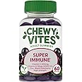 Chewy Vites Adult Super Immune, 60 Multivitamin Gummies, Extra-Strength Vitamin D 2000 IU, 200mg Vitamin C, 8mg Zinc, Elderberry, 2 Months Supply, Real Fruit Juice, Vegan, Elderberry Flavour