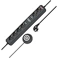Brennenstuhl Eco-Line Comfort Switch Plus 6-Way Power Strip (Multiple Socket with 2 Permanent and 4 Switchable Sockets, Illum