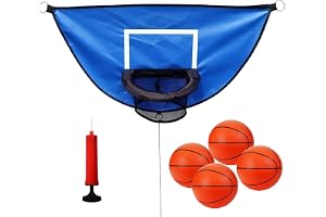Trampolinbasketkorg, universell minibasketkorg, trampolinbaskettillbehör med luftpump och 4 minibasketbollar, basketställ för