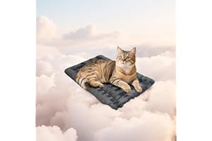 Mora Pets Katzendecke für Katzen Katzenkissen Flauschig Katzenbett Waschbar und rutschfest Katze Decke Kuscheldecke für Kleine Mittelgroße Grosse Katzen, Grau 53 x 33 cm