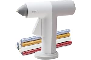 HOTO Cordless Hot Glue Gun, Minimalist Style, 30s Heating Fast, Smart Power-Off, Compact Size, Intelligent Temperature Control, USB-C Rechargeable,10 Glue Sticks for Crafts, DIY Arts, Home Repairs