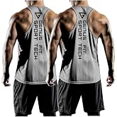 GENIUS STORE 2 Pack Men's Dry Fit Y-back Gym Fitness Athlete