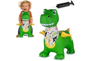 JAMARA 466007 hoppdjur dino med vingar HoppyDoo – leksak för barn, hoppleksak baby inomhus/utomhus, gåva till barn, trädgårdsleksaker, lättskött, BPA-fri, med pump