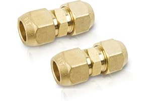 YEWSEAS 2 Stück 1/4 Zoll Klimazubehör-Doppelnippel für Kupferrohre, klimaanlage verschraubung Kein Schweißen Erforderlich Doppelmutter Set