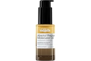 L'ORÉAL PROFESSIONNEL PARIS L’Oréal Professionnel Aceite Bifásico Reparador, 100 Horas Brillo, Antifrizz, Protector Térmico, Sin Aclarado, Cabello Dañado, Absolut Repair Molecular, MINI 30ml