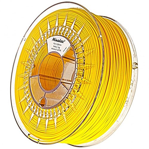 Minadax® 1kg Premium Qualitaet 3mm (2,85mm) PLA-Filament gelb fuer 3D-Drucker hergestellt in Europa