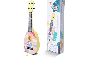 HENGI Gitarre für Kinder, 43cm Kindergitarre Musik Pädagogisches Spielzeug Für Anfänger Starter, Mini Gitarre mit 4 verstellbaren Saiten Weihnachten/Neujahr (Rosa)