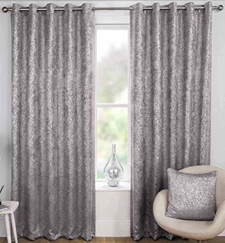 Halo Sparkle Thermal Lined Eyelet Curtains, Luxury Glitter Bling Block Out Curtains, Ready Made Ring Halo Sparkle Thermal Lined Eyelet Curtains, Luxury Glitter Bling Block Out Curtains, Ready Made Ring