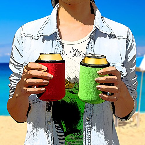 Tagvo Dosenkühler 6 in Packung ( 2 Rot X 2 Grün X 2 Blau ) Bier Flaschenkühler für 0.33L Dosen - 7