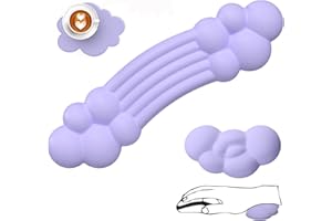 FELICON Almohadilla Reposamuñecas para Teclado y Ratón, Keyboard Wrist Support + Mouse Pad Wrist Rest + Coaster, Ergonómica Espuma de Memoria Apoyo Muñeca para Tescribir, Portátil, Oficina, Juegos - Púrpura