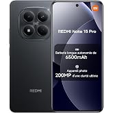 XIAOMI Redmi Note 15 Pro NFC Smartphone 12 + 512 GB, Black, IP65, AMOLED Screen, Android 15, Mediatek Helio G200 Ultra Proces