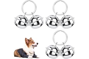 Lechisenop 3 Pcs Cat Bells For Collars Loud Dog Bells Collar Round Handmade Copper Pendant Bells Brass Bells Cat Collar With Bell Loud Dog Bells Key Rings Pendant Bells For Dogs Cats Harness Training