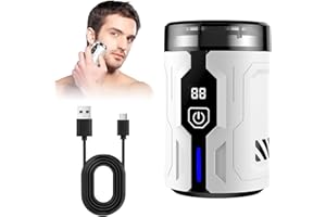 Anluomania Mini Rasoio Elettrico, Rasoio Elettrico Barba, Rasoio Ricaricabile USB, Portatile, Wet & Dry, Impermeabile IPX7, per i Viaggi e l'uso Quotidiano, Rasoio a Capsula