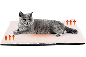 WDMIYA Cats Bed Self Heating Pad Pet Heated Blanket, Fluffy Self Warming Cat Puppy Mat without Electricity, Washable Thermal Cat Mat Dog Blanket for Indoor, Car (45cm X 60cm, beige)