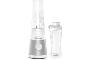 ‎BOSCH Bosch Mini-Standmixer, Smoothie Maker, Mini-Highspeed-Mixer, bis zu 40.000 rpm, 450 W, ToGo-Flasche, 4-Klingen-Messer, spülm. Teile, Made in Europe, VitaPower Serie 2 MMB2111T