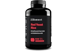Red Yeast Rice, 540 Vegan Tablets | Provides 2.9mg Monacolin K, Enriched with Coenzyme Q10 and Vitamin B3 | Citrinin Free | Zenement