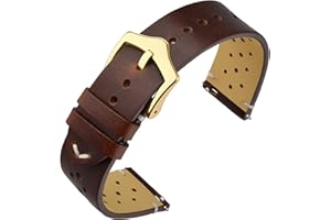 ANNEFIT Cinturini per Orologi in pelle Vintage, Cinturino 18mm 19mm 20mm 22mm a Sgancio Rapido per Uomo e Donna