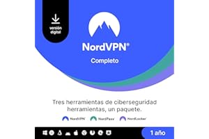 NordVPN Completo, 1 Año, VPN y Software de Ciberseguridad, Código Digital