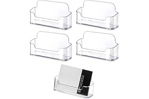 VAGAW Business Card Holders,4Pcs Business Card Holder For Desk,business Card Holders Display,Plastic Business Card Stand For Desktop Office Front Desk Display,for Placing 30-50 Business Cards