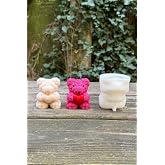 Rufus Concept Teddy Bear Rose Textured Small Single Candle Mold