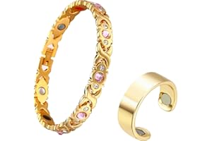 COTTNY Imagineitem Lymph Drainage Magnetic Bracelet, Lymphatic Drainage Therapeutic Magnetic Ring, Magnetic Lymph Detox Bracelet Ladies, Magnetic Lymph Detox Weight Loss Ring Bracelet Set