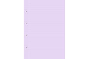 RPP Dyslexia Visual Stress Tinted Coloured Lined Writing Paper Ruled with Margin 50 Sheets 10mm Lines Lilac (Pastel Purple) A4, 4 Hole Punched re-Fill Pack