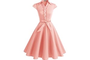 Wedtrend Robe de cocktail à manches courtes pour femme - Style rétro années 1950 - Rockabilly swing, Bleu marine